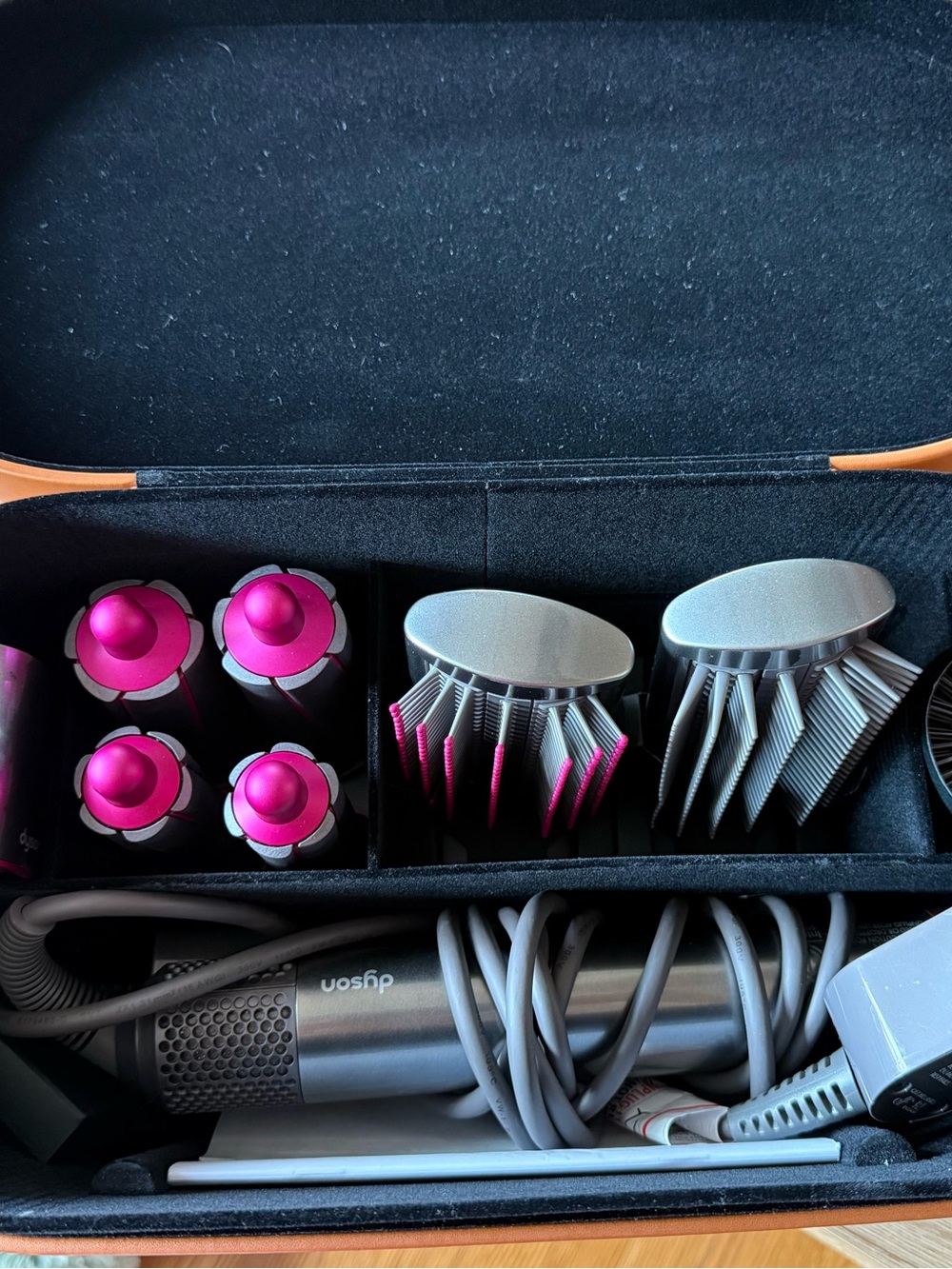 Dyson multi-attachment styler in Silver and Fuchsia